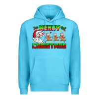 Ocean Blue Merry Christmas Premium Hoodie - CowhideDigitalArt