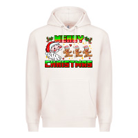 Pale Pink Merry Christmas Premium Hoodie - CowhideDigitalArt