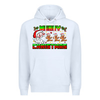 White Merry Christmas Premium Hoodie - CowhideDigitalArt
