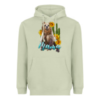 Matcha mama bear with sunflowers and cactus Heavyweight Hoodie - Artiststas