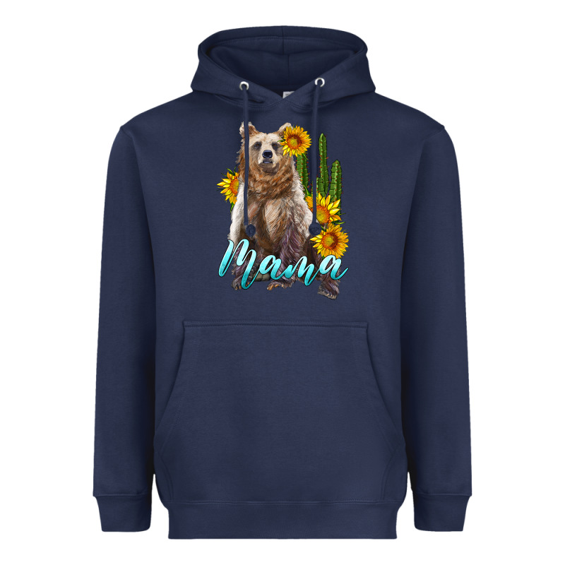 Mama Bear With Sunflowers And Cactus Heavyweight Hoodie by Artiststas | Teevron