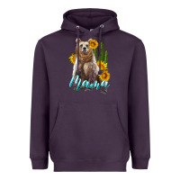 Plum mama bear with sunflowers and cactus Heavyweight Hoodie - Artiststas