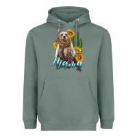 Sage mama bear with sunflowers and cactus Heavyweight Hoodie - Artiststas