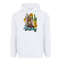 White mama bear with sunflowers and cactus Heavyweight Hoodie - Artiststas