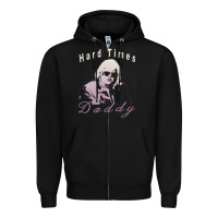 Black Hard Times Daddy Zipper Hoodie - trangStudio