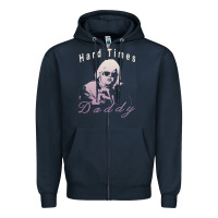 Navy Hard Times Daddy Zipper Hoodie - trangStudio