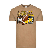 Vintage Coffee Football mom yellow team color Vintage Tee - HowdyJamesFarm
