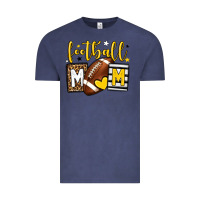 Vintage Denim Football mom yellow team color Vintage Tee - HowdyJamesFarm