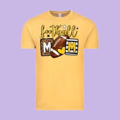 Football Mom Yellow Team Color Vintage Tee Designed By Howdyjamesfarm
