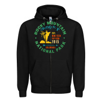 Black womens rocky mountain national park hiking travel souvenir novelty v n Zipper Hoodie - trangStudio