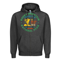 Charcoal Heather womens rocky mountain national park hiking travel souvenir novelty v n Zipper Hoodie - trangStudio