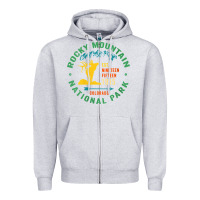 Heather Grey womens rocky mountain national park hiking travel souvenir novelty v n Zipper Hoodie - trangStudio