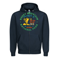 Navy womens rocky mountain national park hiking travel souvenir novelty v n Zipper Hoodie - trangStudio