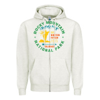 Oatmeal Heather womens rocky mountain national park hiking travel souvenir novelty v n Zipper Hoodie - trangStudio