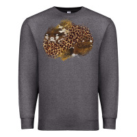Charcoal Heather leopard cowhide glitter patches Premium Sweatshirt - Artiststas