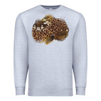 Heather Grey leopard cowhide glitter patches Premium Sweatshirt - Artiststas