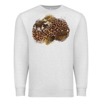 Oatmeal Heather leopard cowhide glitter patches Premium Sweatshirt - Artiststas