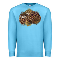 Ocean Blue leopard cowhide glitter patches Premium Sweatshirt - Artiststas