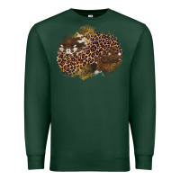 Sports Green leopard cowhide glitter patches Premium Sweatshirt - Artiststas