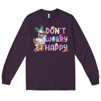 Plum Don't worry be happy Easter Long Sleeve Tee - CowGirlArtShop
