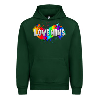 Forest Green love wins pride lgbtq Urban Hoodie - AdoDesignShop