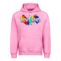 Fuchsia Pink love wins pride lgbtq Urban Hoodie - AdoDesignShop