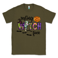 Army Green Resting Witch Face Classic Tee - CowhideDigitalArt