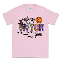 Bubblegum Pink Resting Witch Face Classic Tee - CowhideDigitalArt