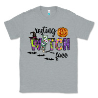 Heather Grey Resting Witch Face Classic Tee - CowhideDigitalArt