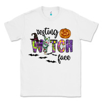 White Resting Witch Face Classic Tee - CowhideDigitalArt