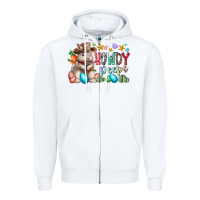 White howdy peeps Zipper Hoodie - RacoonDesign