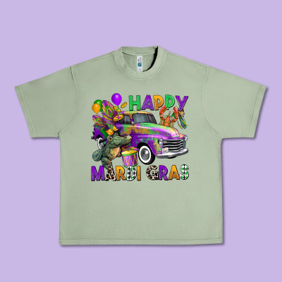 Happy Mardi Gras Truck Urban Heavy Tee Designed By Cowgirlartshop