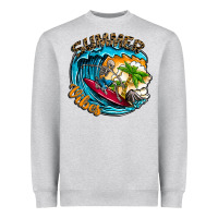 Heather Grey Summer Vibes Heavyweight Sweatshirt - CowhideDigitalArt