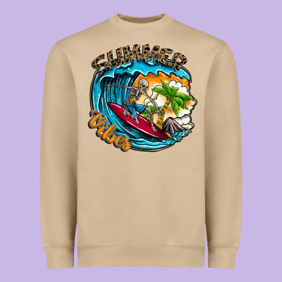Summer Vibes Heavyweight Sweatshirt Designed By Cowhidedigitalart