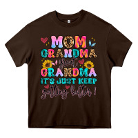 Chocolate Brown mom grandma great grandma it's just keeps getting Heavy Core Tee - Artiststas