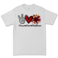 Dove Grey Peace Love Sunshine Sunflower Premium Tee - Bettercallsaul