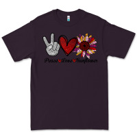 Plum Peace Love Sunshine Sunflower Premium Tee - Bettercallsaul