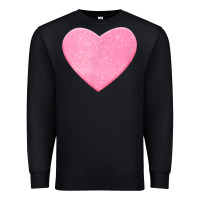 Black Valentines Pink Heart Premium Sweatshirt - FloraArt