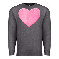 Charcoal Heather Valentines Pink Heart Premium Sweatshirt - FloraArt