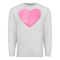 Dove Grey Valentines Pink Heart Premium Sweatshirt - FloraArt