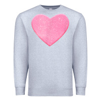 Heather Grey Valentines Pink Heart Premium Sweatshirt - FloraArt
