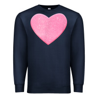 Navy Valentines Pink Heart Premium Sweatshirt - FloraArt