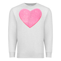 Oatmeal Heather Valentines Pink Heart Premium Sweatshirt - FloraArt