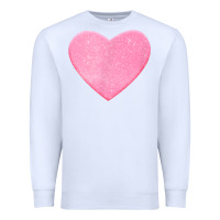 White Valentines Pink Heart Premium Sweatshirt - FloraArt