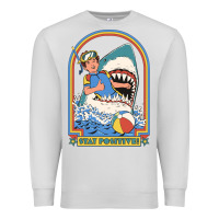 Dove Grey Stay Positive Classic Premium Sweatshirt - FloraArt