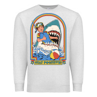 Oatmeal Heather Stay Positive Classic Premium Sweatshirt - FloraArt