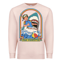 Pale Pink Stay Positive Classic Premium Sweatshirt - FloraArt
