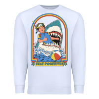 White Stay Positive Classic Premium Sweatshirt - FloraArt