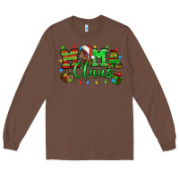 Chestnut Mama claus christmas lights and gifts mother's day Long Sleeve Tee - HowdyJamesFarm