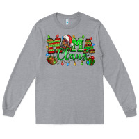 Heather Grey Mama claus christmas lights and gifts mother's day Long Sleeve Tee - HowdyJamesFarm